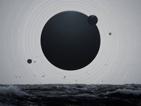 Aesthetic planet ocean background galaxy and nature remix